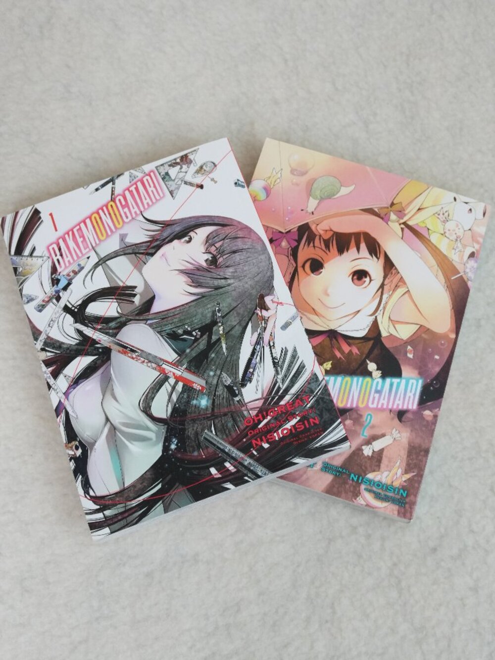 Bakemonogatari Volumes 1 & 2 Manga Books by Nisioisin These books are in good c